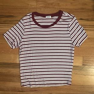 Garage size small striped crop top
